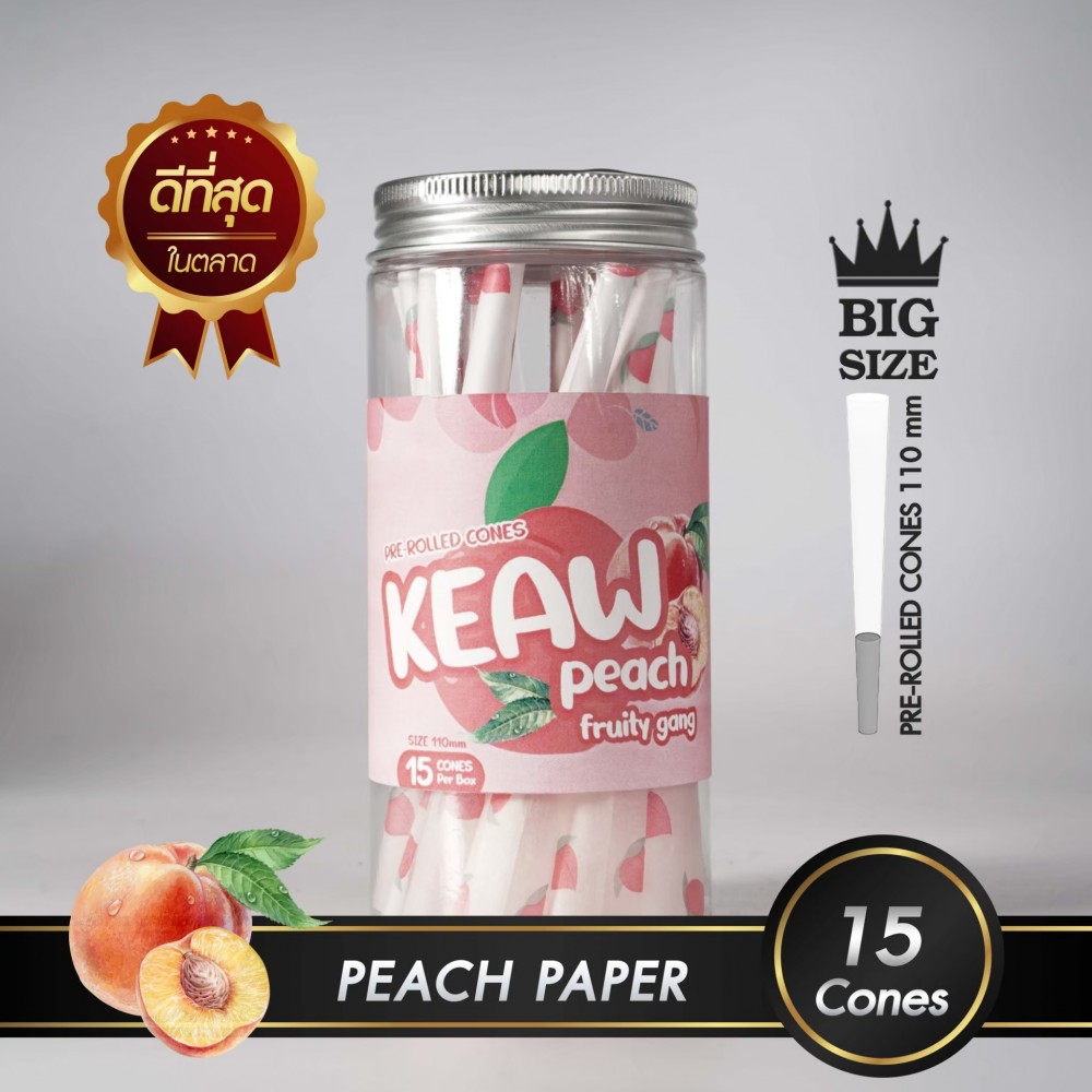 กระดาษโรลพันสำเร็จ FRUITY GANG King-Size 110mm [Peach]