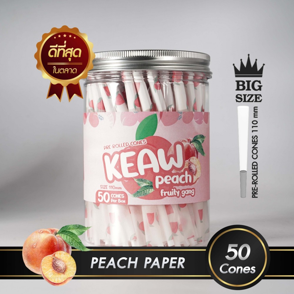 กระดาษโรลพันสำเร็จ FRUITY GANG King-Size 110mm [Peach]
