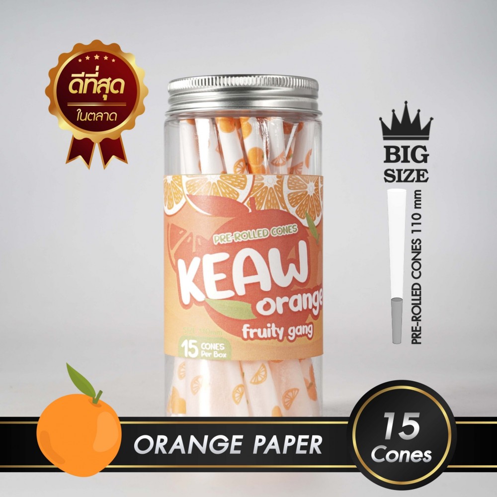 กระดาษโรลพันสำเร็จ FRUITY GANG King-Size 110mm [Orange]