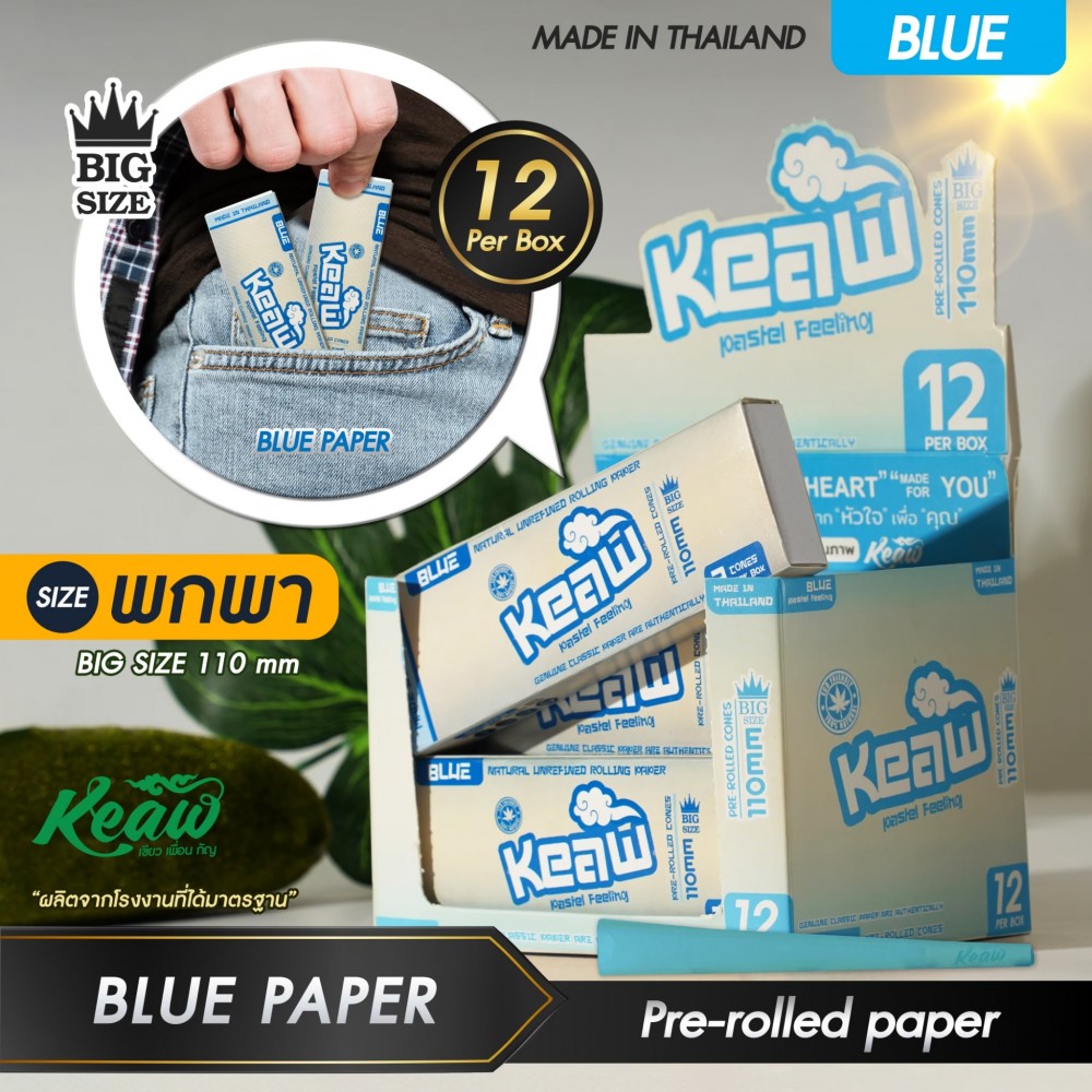 Box Set 12 กล่อง บรรจุกระดาษ King-Size 110mm 3 cones [Color]